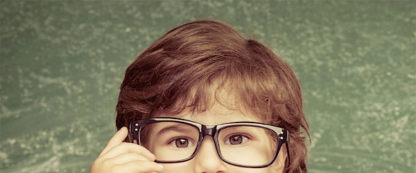 Child with glasses back to school